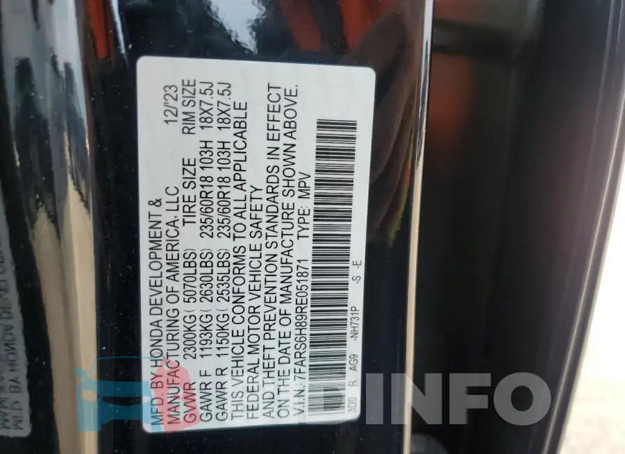 7FARS6H89RE051871 Photo# 13