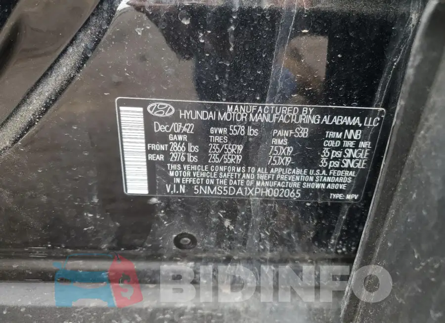 5NMS5DA1XPH002065 Photo# 13
