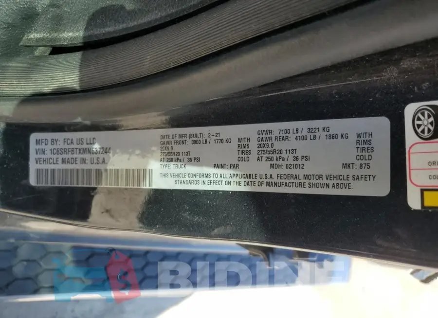 1C6SRFBTXMN637244 Photo# 12