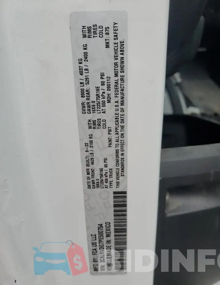 3C6LRVDG7PE500754 Photo# 12