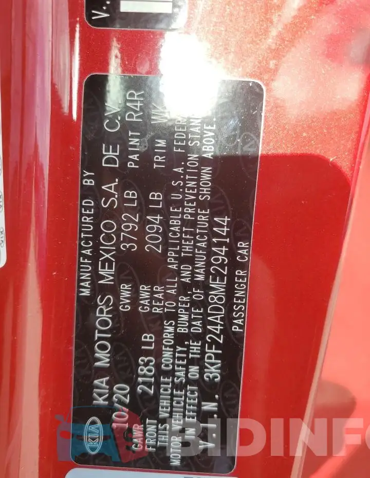 3KPF24AD8ME294144 Photo# 13