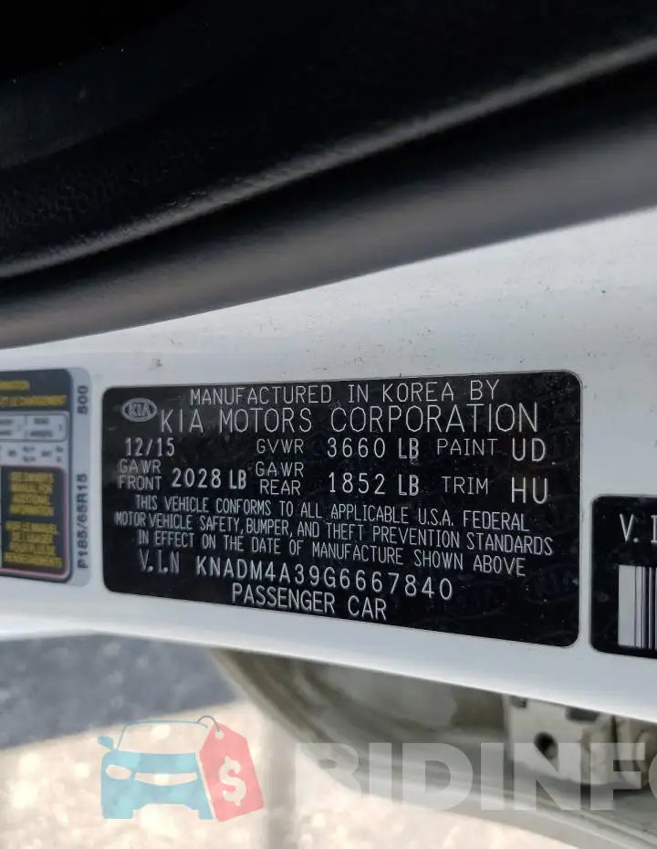 KNADM4A39G6667840 Photo# 12
