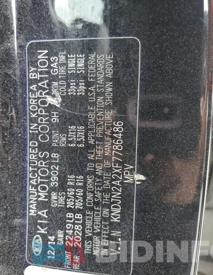 KNDJN2A2XF7786486 Photo# 13