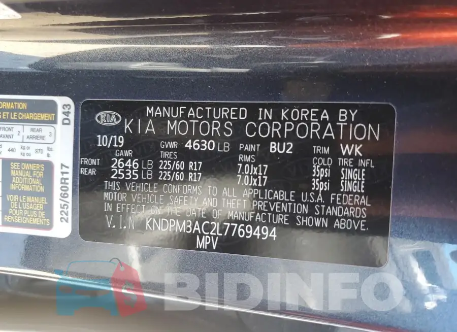 KNDPM3AC2L7769494 Photo# 12