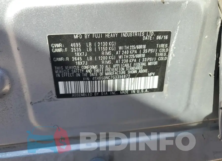 4S4BSBNC7G3356872 Photo# 12