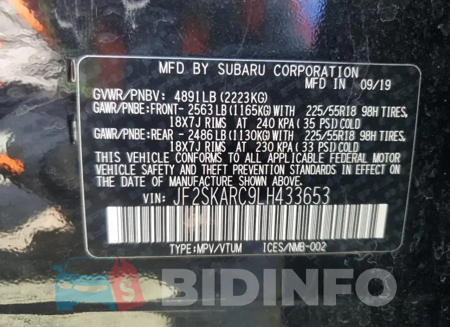 JF2SKARC9LH433653 Photo# 12