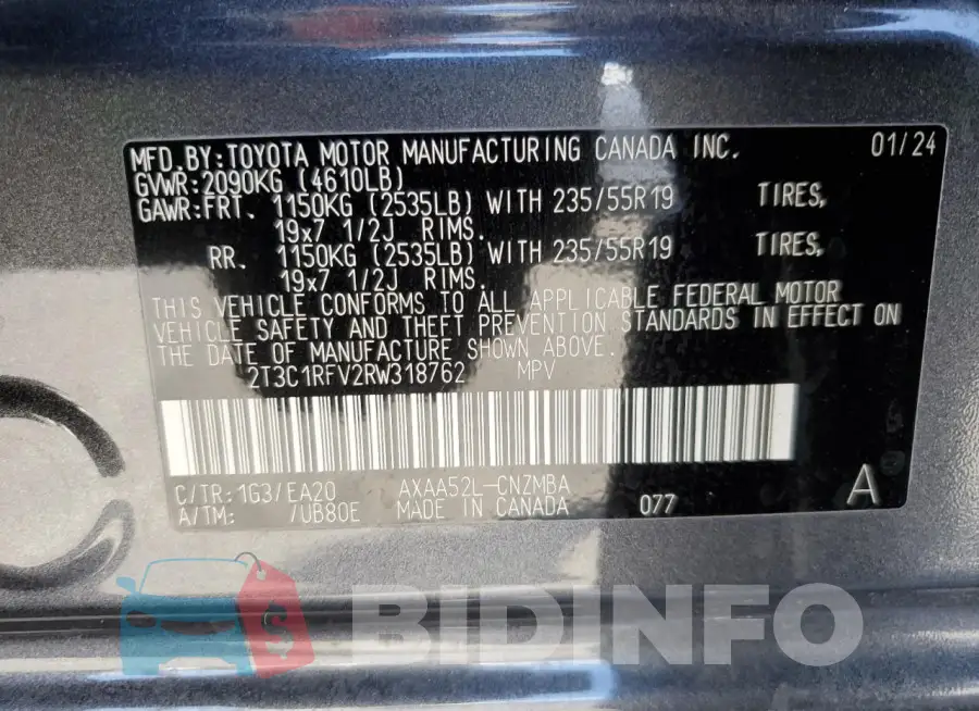 2T3C1RFV2RW318762 Photo# 13