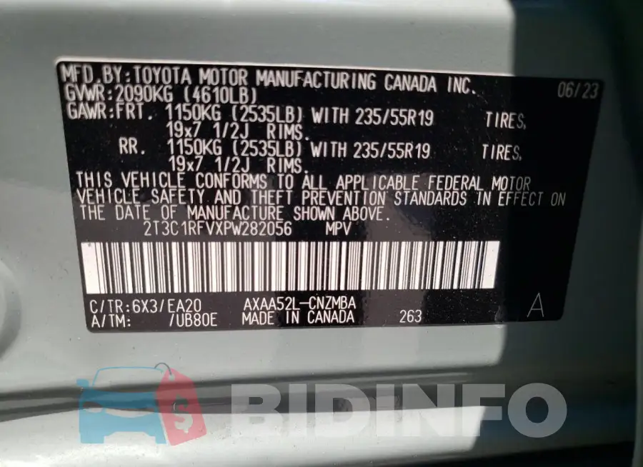 2T3C1RFVXPW282056 Photo# 13