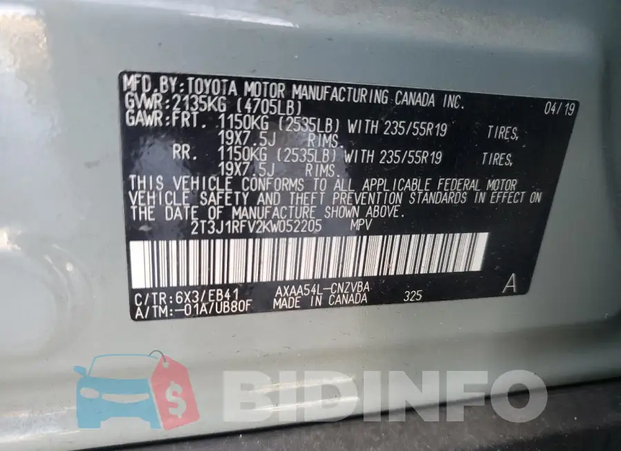 2T3J1RFV2KW052205 Photo# 13