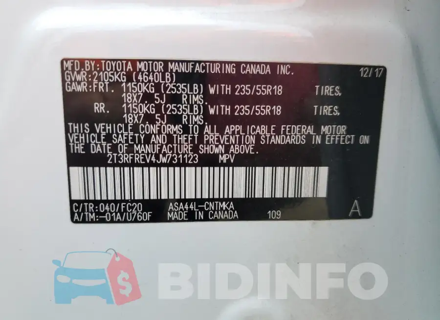 2T3RFREV4JW731123 Photo# 13