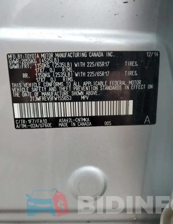 2T3WFREV9FW155653 Photo# 13