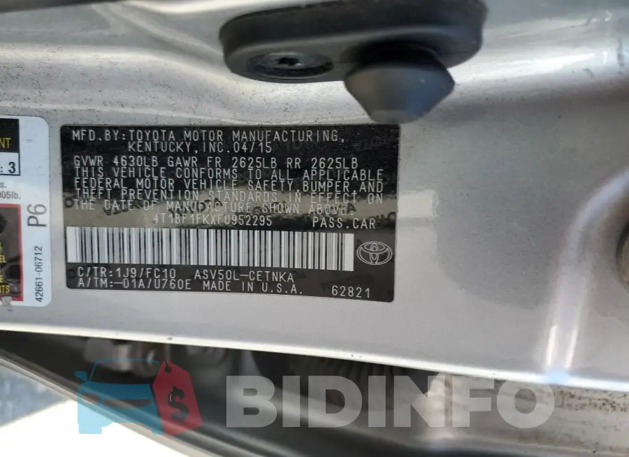 4T1BF1FKXFU952295 Photo# 12