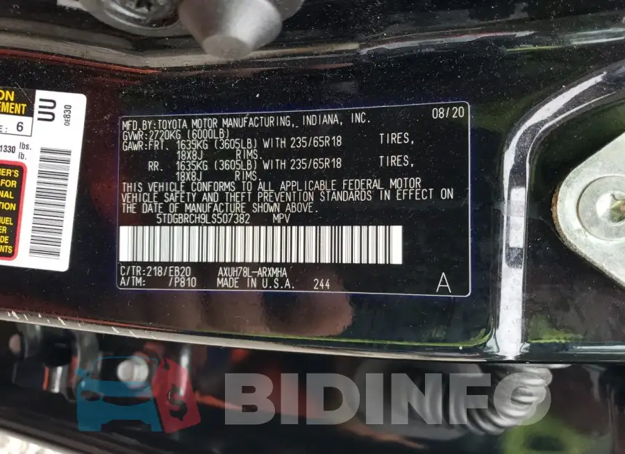5TDGBRCH9LS507382 Photo# 14