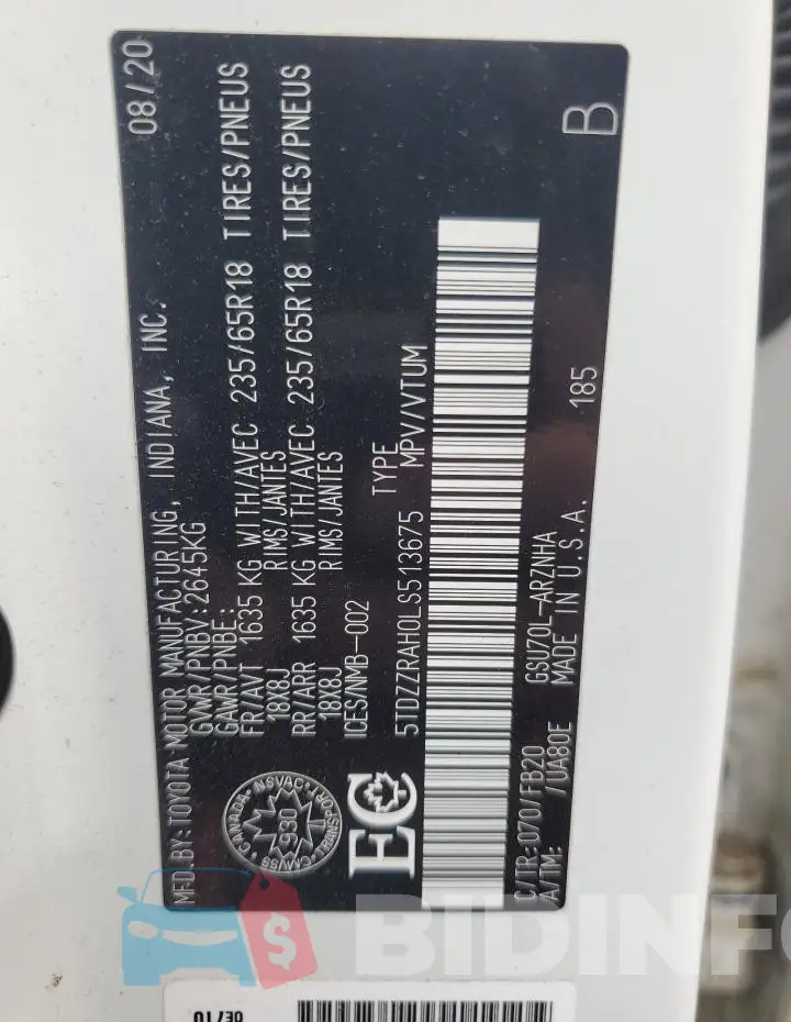 5TDZZRAH0LS513675 Photo# 13
