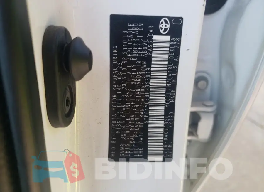 5YFB4MDE8PP025819 Photo# 12