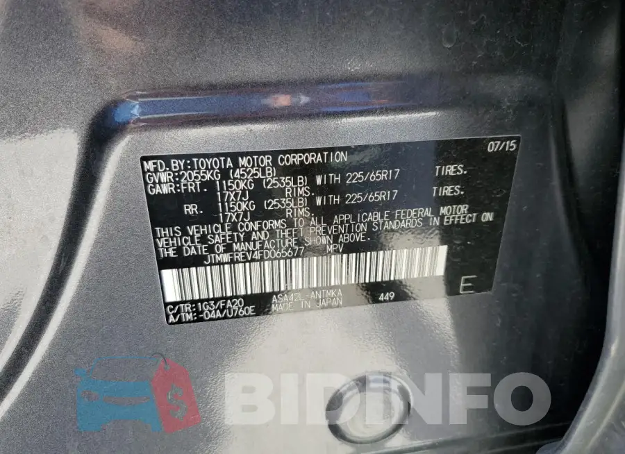 JTMWFREV4FD065677 Photo# 13