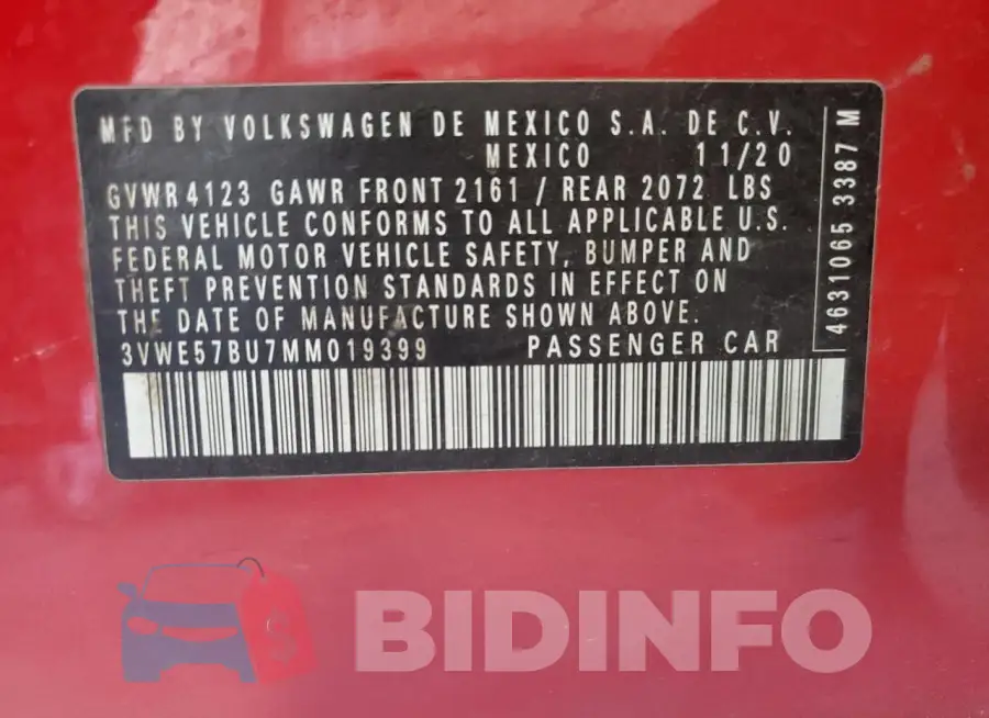 3VWE57BU7MM019399 Photo# 12