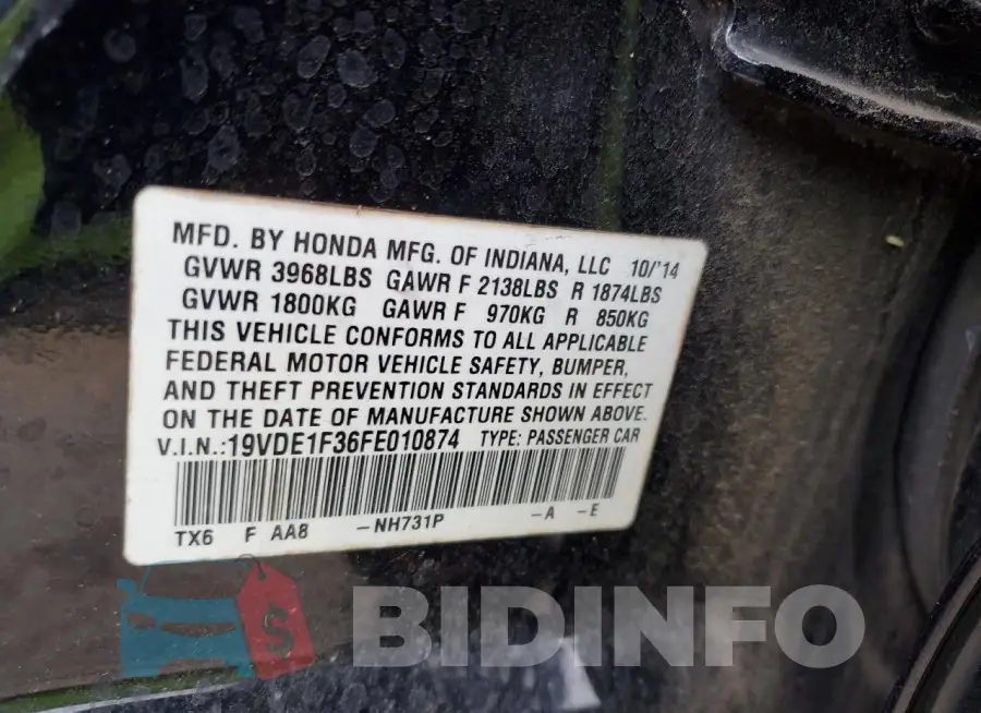 19VDE1F36FE010874 Photo# 12