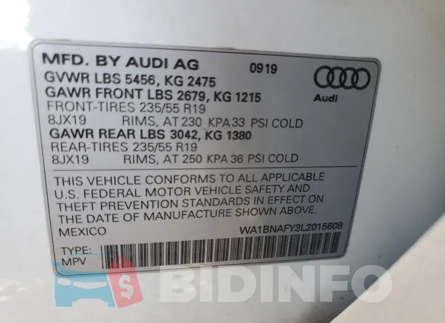WA1BNAFY3L2015608 Photo# 13