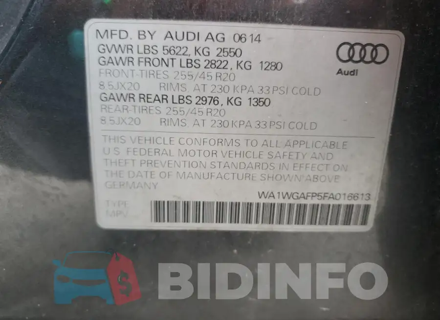 WA1WGAFP5FA016613 Photo# 12