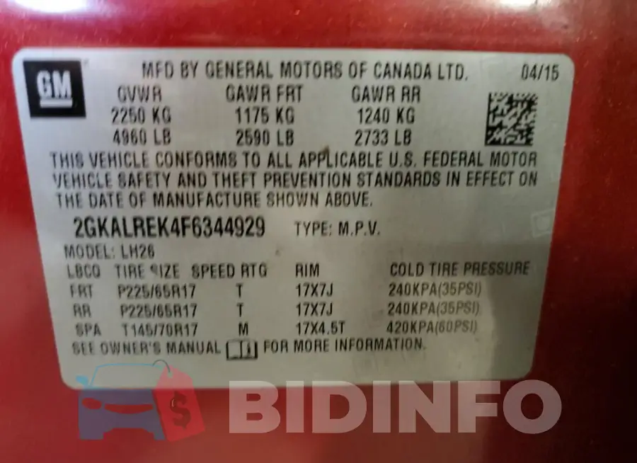 2GKALREK4F6344929 Photo# 13