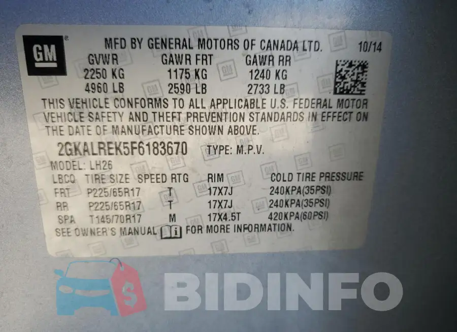 2GKALREK5F6183670 Photo# 13