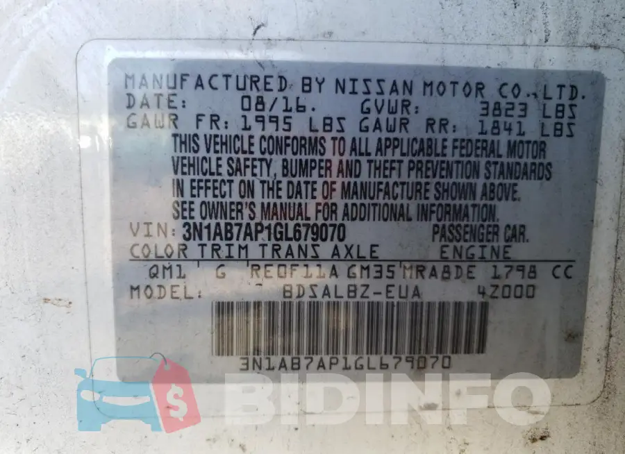 3N1AB7AP1GL679070 Photo# 13