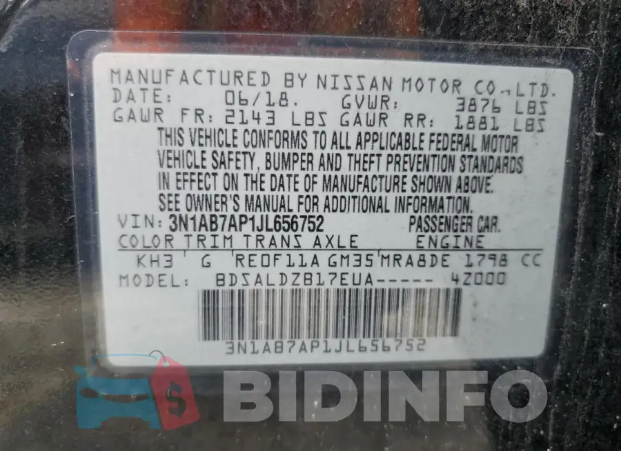 3N1AB7AP1JL656752 Photo# 12