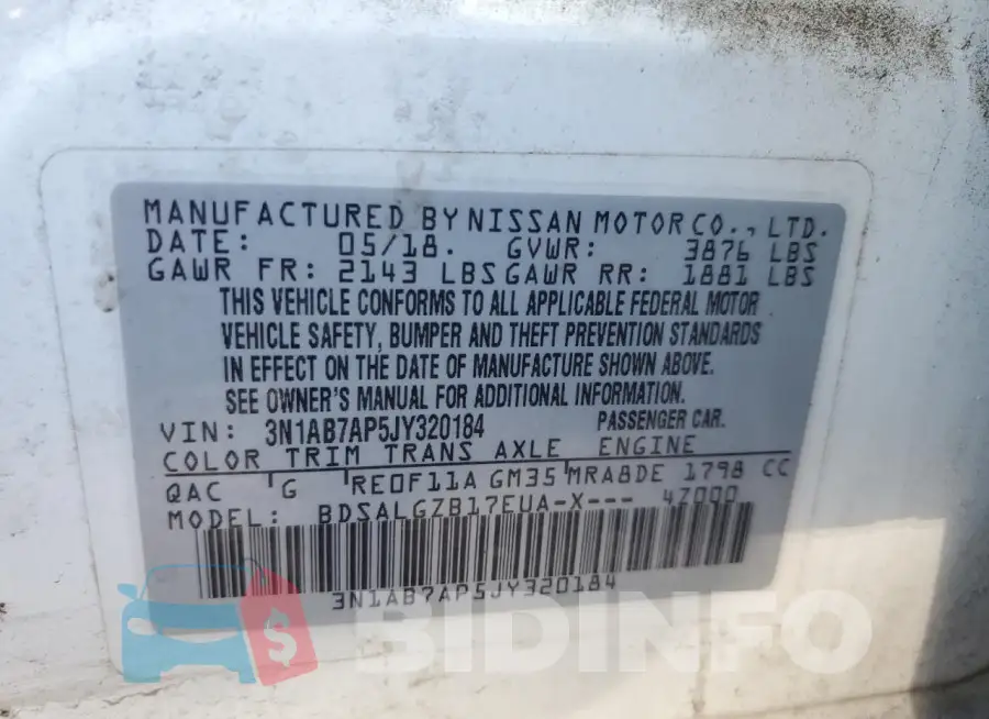 3N1AB7AP5JY320184 Photo# 12