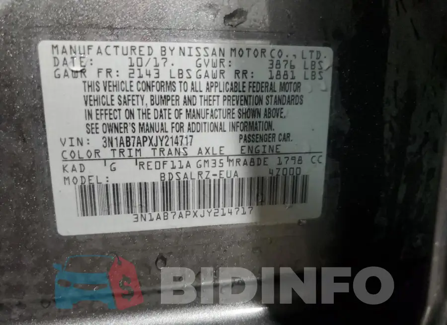 3N1AB7APXJY214717 Photo# 12