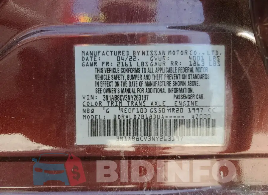 3N1AB8CV3NY263197 Photo# 12