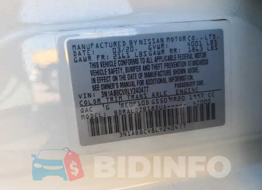 3N1AB8CV8LY240477 Photo# 13