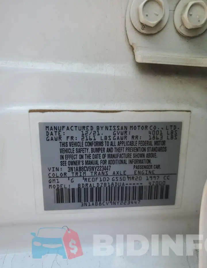 3N1AB8CV9NY223447 Photo# 13