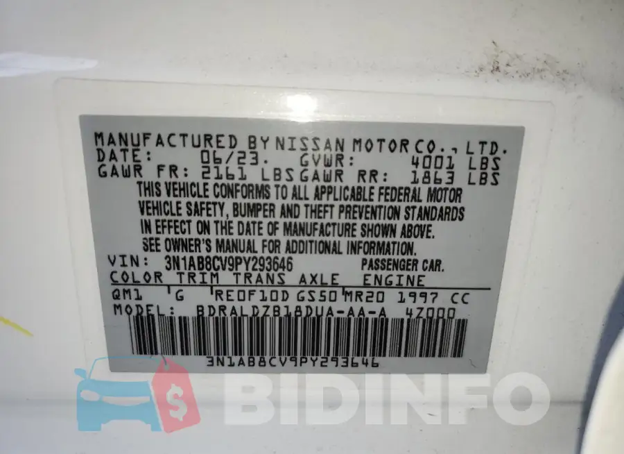3N1AB8CV9PY293646 Photo# 12