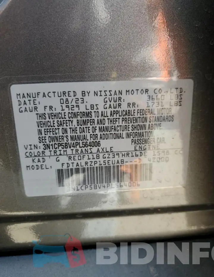 3N1CP5BV4PL564006 Photo# 12