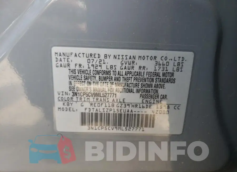 3N1CP5CV9ML527771 Photo# 13