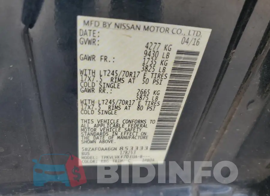 5BZAF0AA6GN853333 Photo# 13