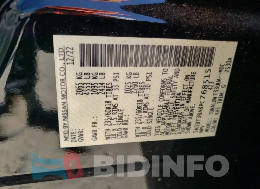 5N1BT3BA8PC768515 Photo# 12