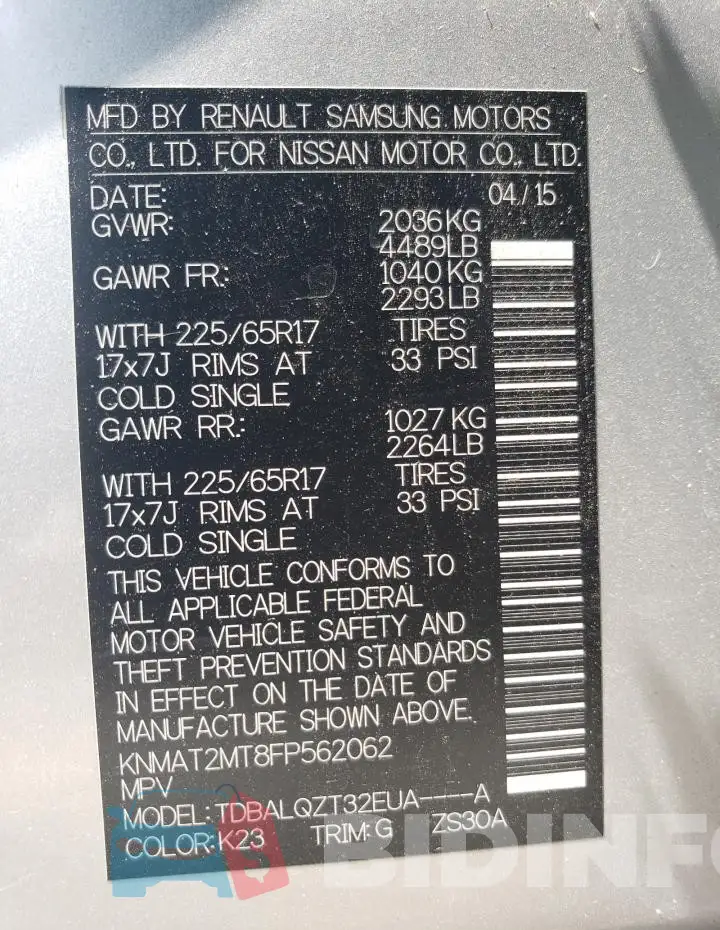 KNMAT2MT8FP562062 Photo# 13