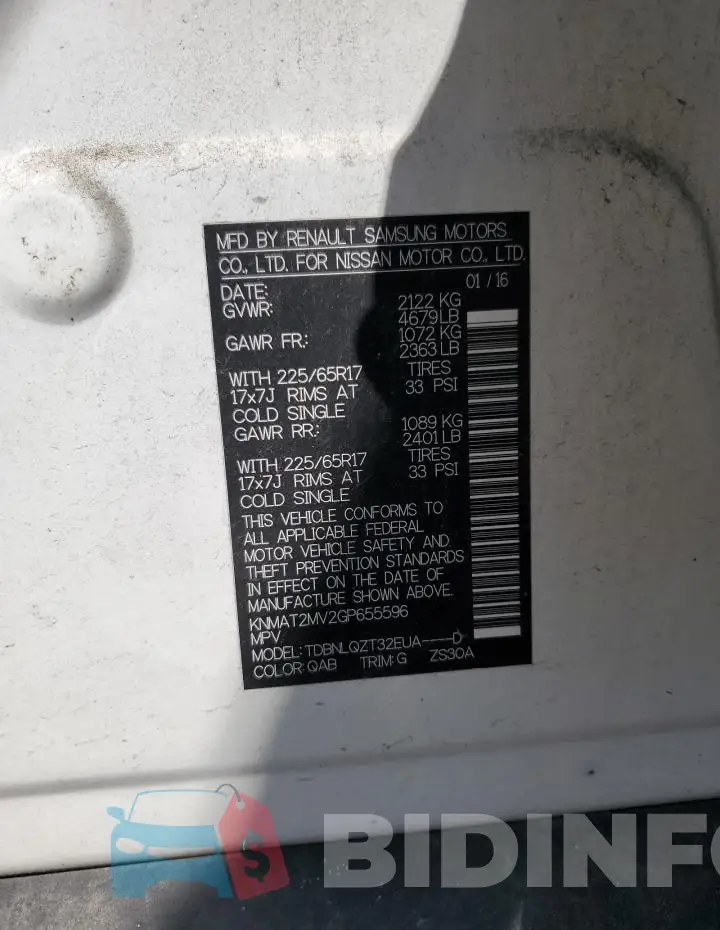 KNMAT2MV2GP655596 Photo# 13