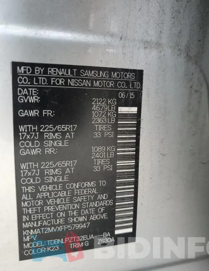 KNMAT2MVXFP579947 Photo# 13