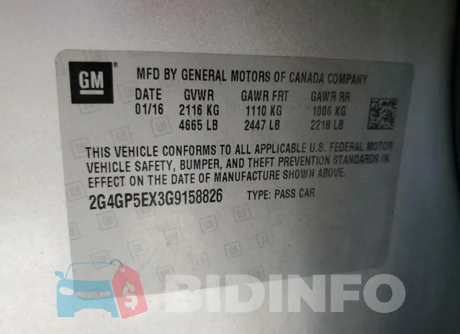 2G4GP5EX3G9158826 Photo# 12