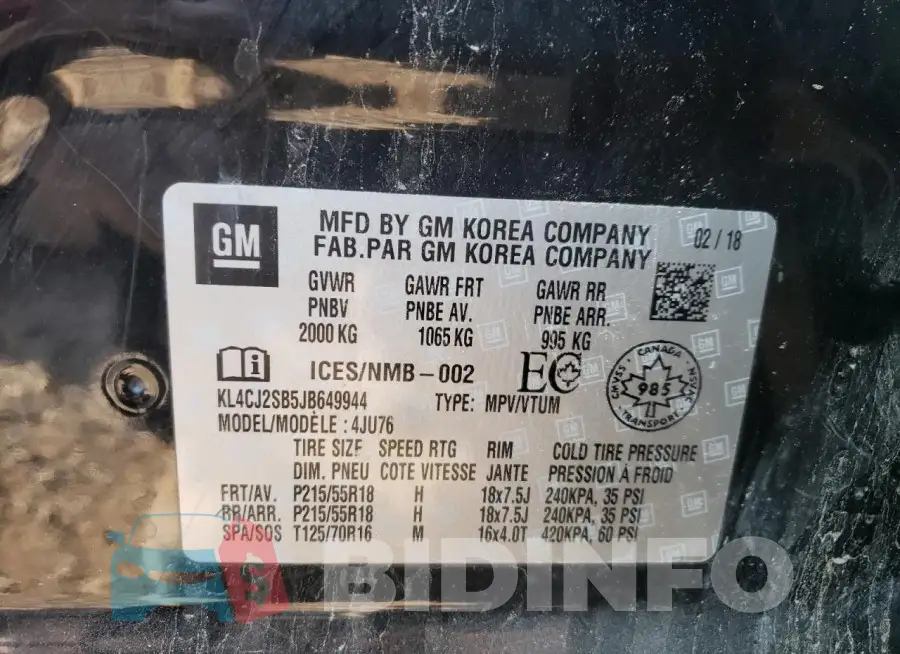 KL4CJ2SB5JB649944 Photo# 13
