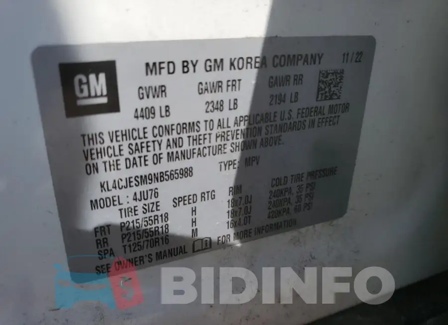 KL4CJESM9NB565988 Photo# 14