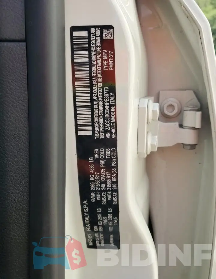ZACCJBCB4HPE86773 Photo# 13