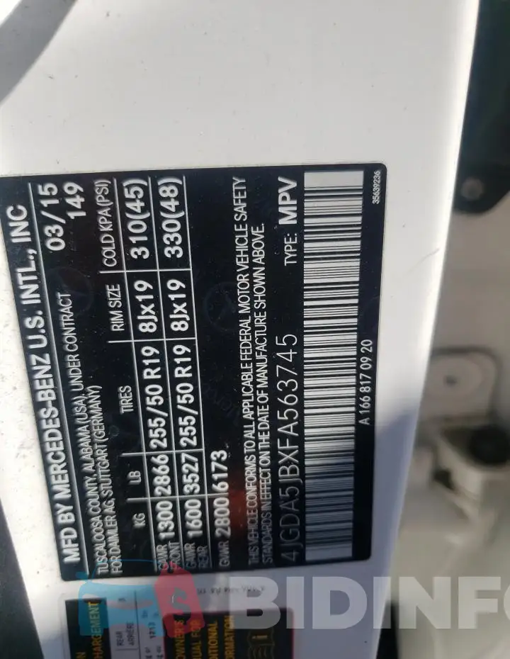 4JGDA5JBXFA563745 Photo# 13