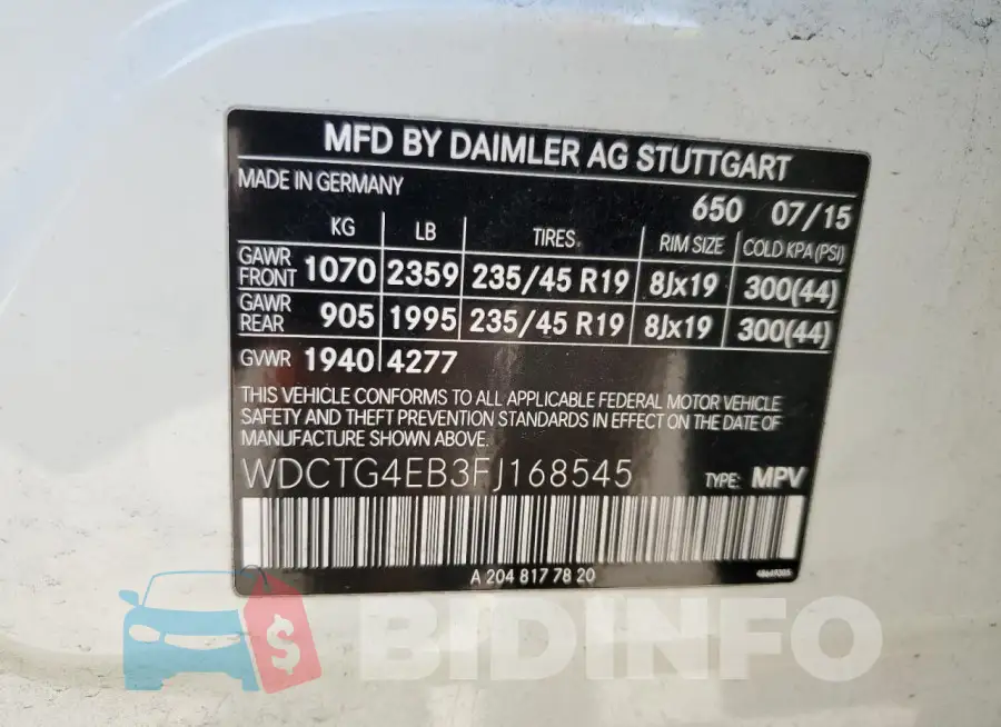 WDCTG4EB3FJ168545 Photo# 12