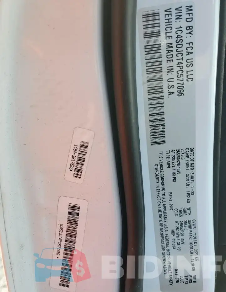 1C4SDJCT4PC577096 Photo# 14