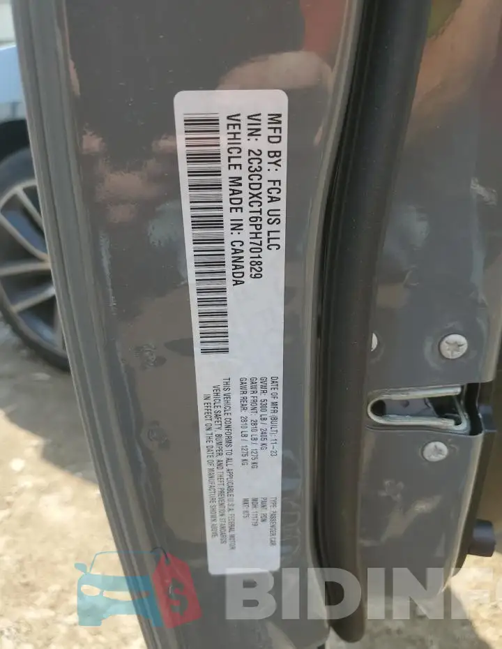 2C3CDXCT6PH701829 Photo# 12