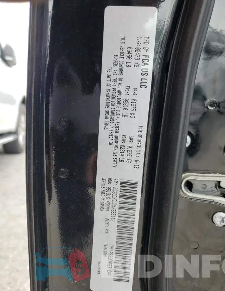 2C3CDXGJ8KH665112 Photo# 12